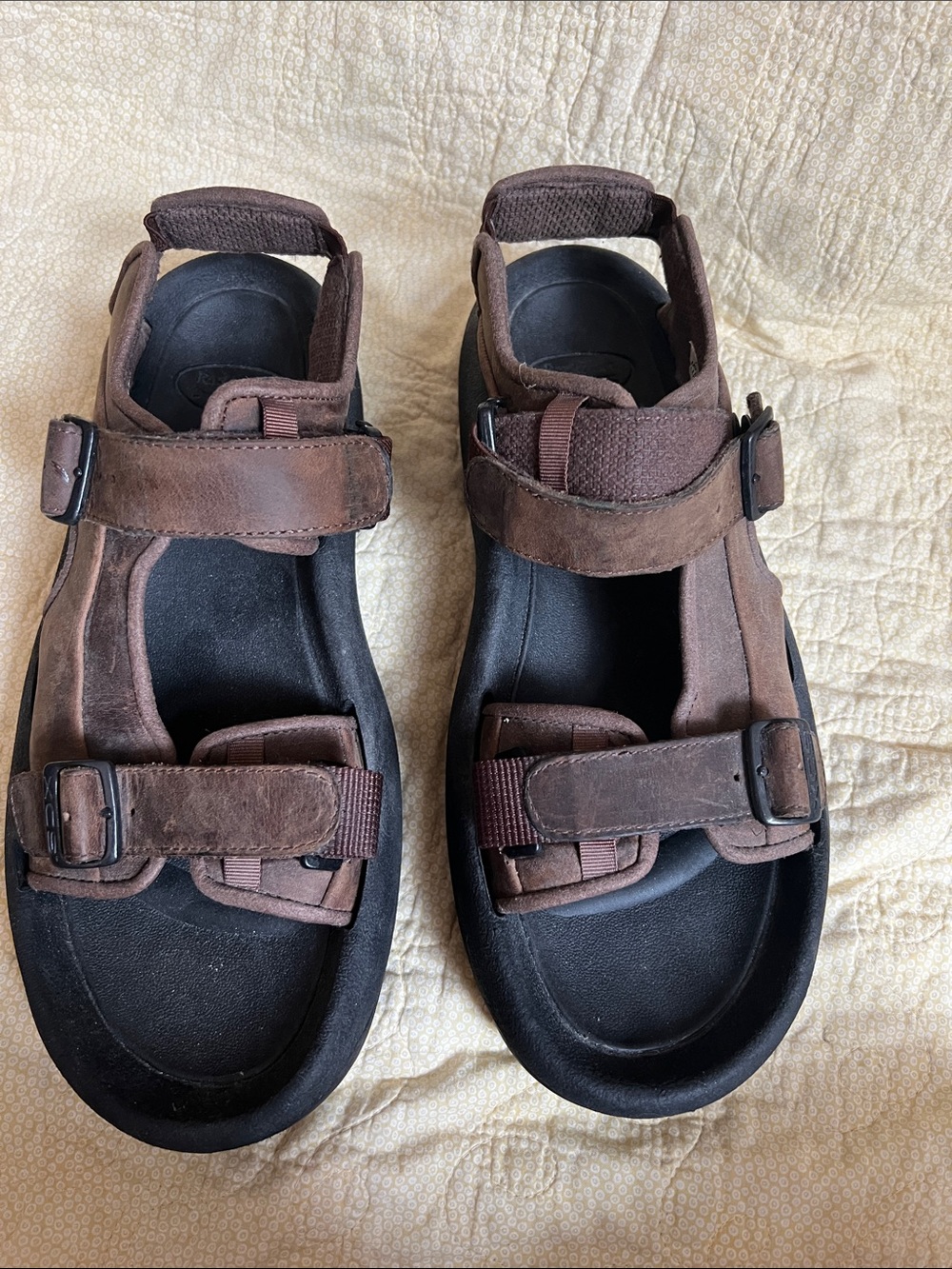 Rockport Brown Leather Adjustable Strap Sandals
